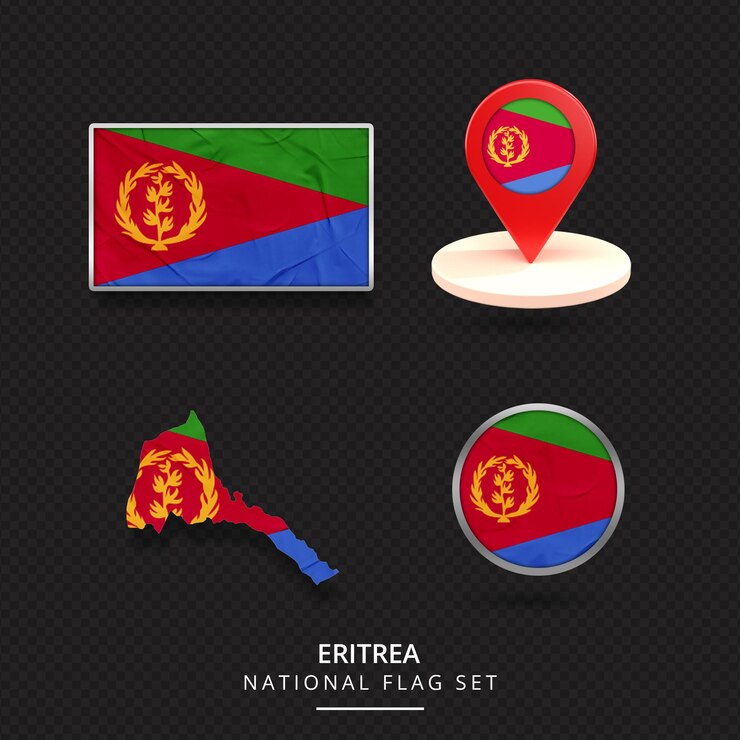 PSD eritrea national flag map location element design