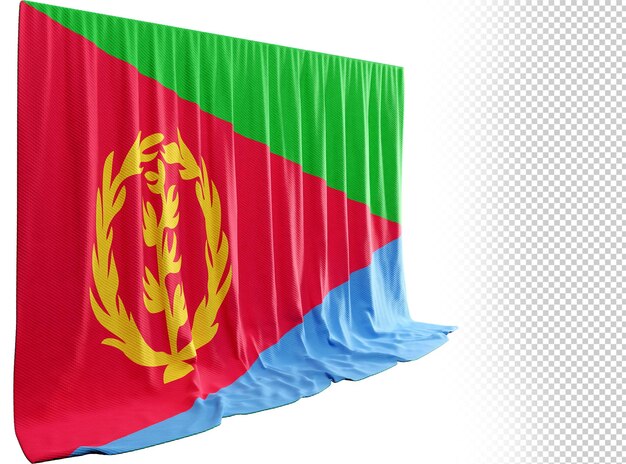 eritrean flag curtain in 3d rendering eritrea's rich history