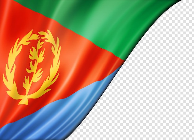 Eritrean flag isolated on white banner