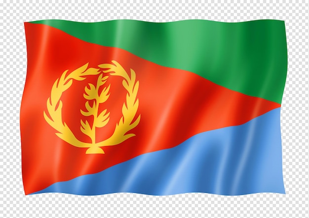 Eritrese vlag geïsoleerd op witte banner