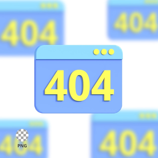 PSD eror 404 3d icon