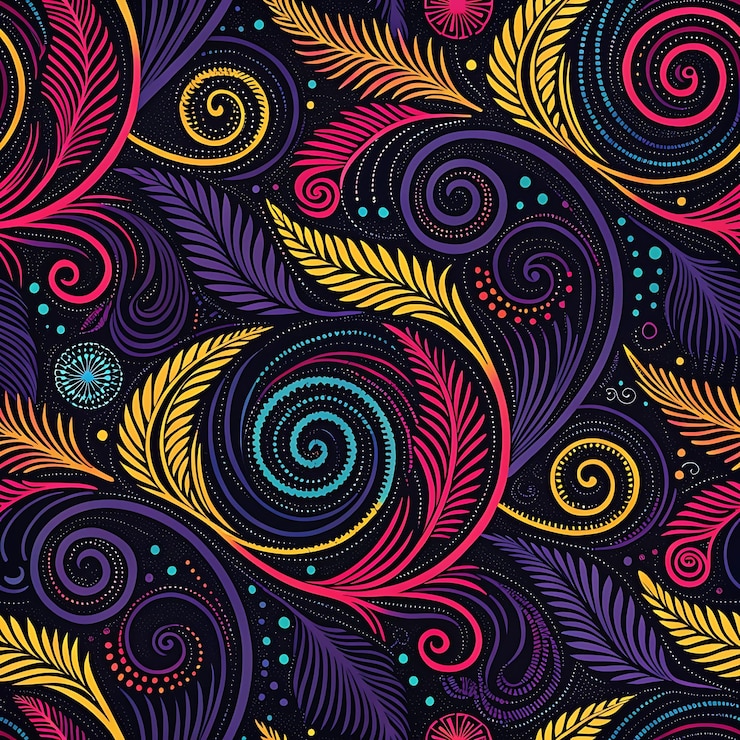 PSD erratic scribbles bold and dark vibrant patterns