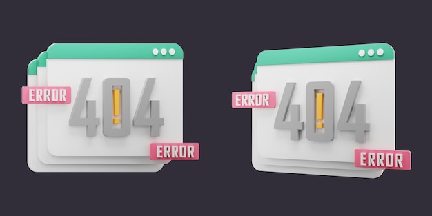 Error 404 3d icon illustration