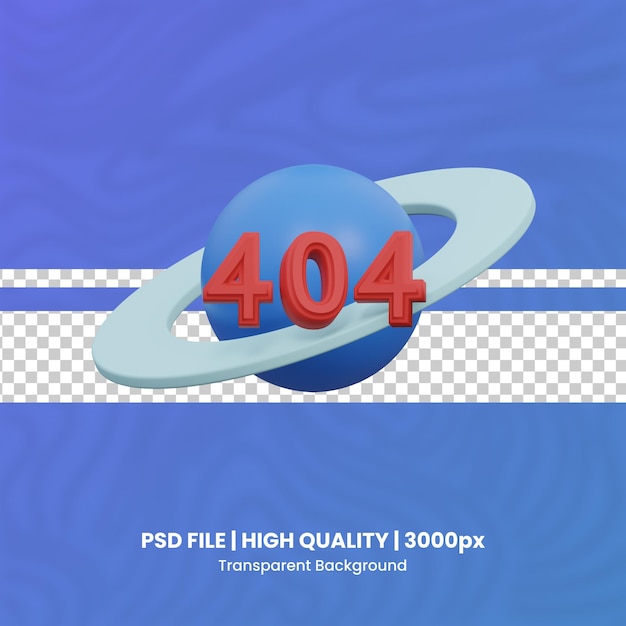 error 404 3d icon illustration