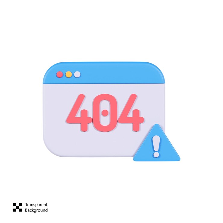 PSD error 404 3d icon