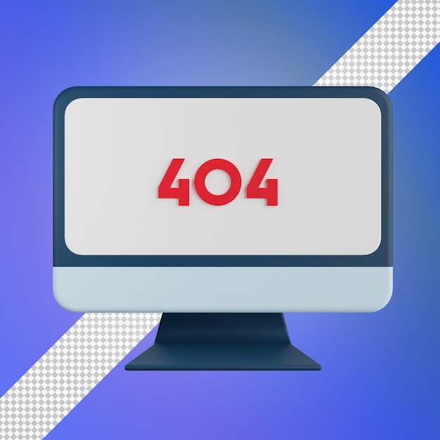 PSD error 404 3d illustration