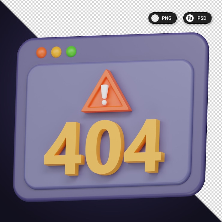 PSD error 404 cyber security icons set ux ui web design elements 3d rendering
