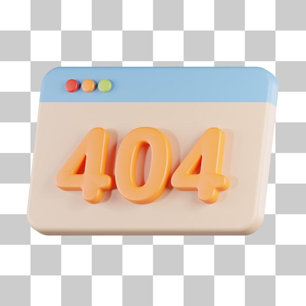 PSD 오류 404 찾을 수 없음 3d 아이콘