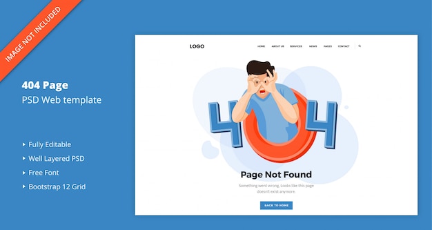 PSD error 404 page template