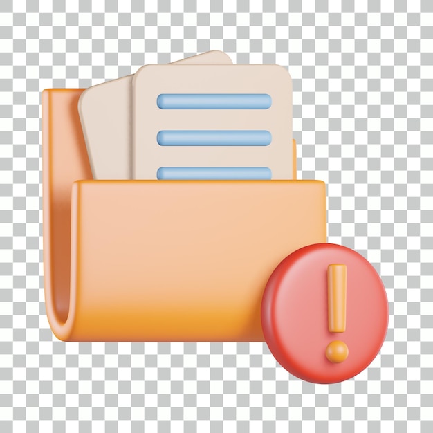 PSD error demage folder 3d icon