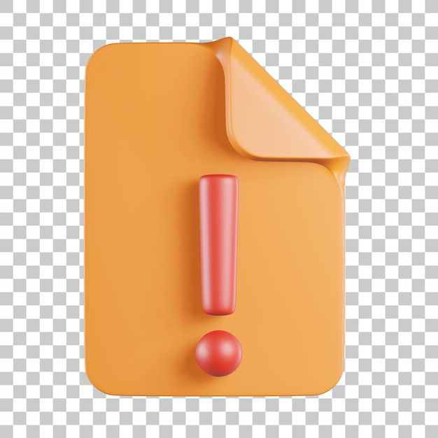 PSD error file exclamation 3d icon