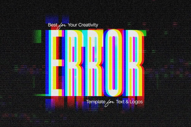 PSD error text effect