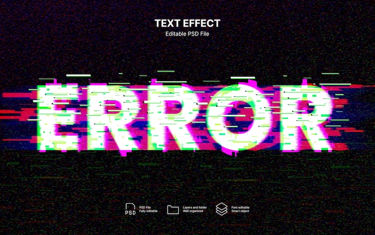 PSD error text effect
