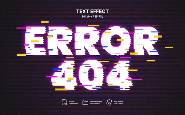 PSD error text effect