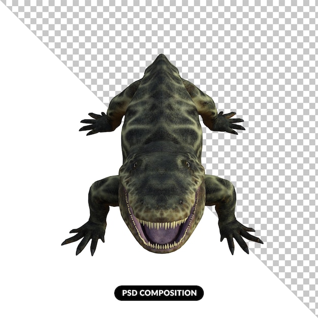 Eryops dinosauro isolato rendering 3d