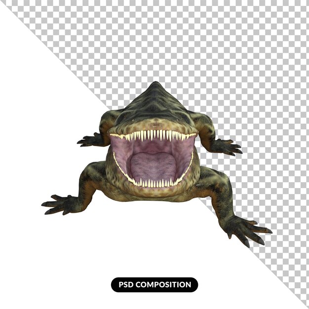 Eryops dinosauro isolato rendering 3d