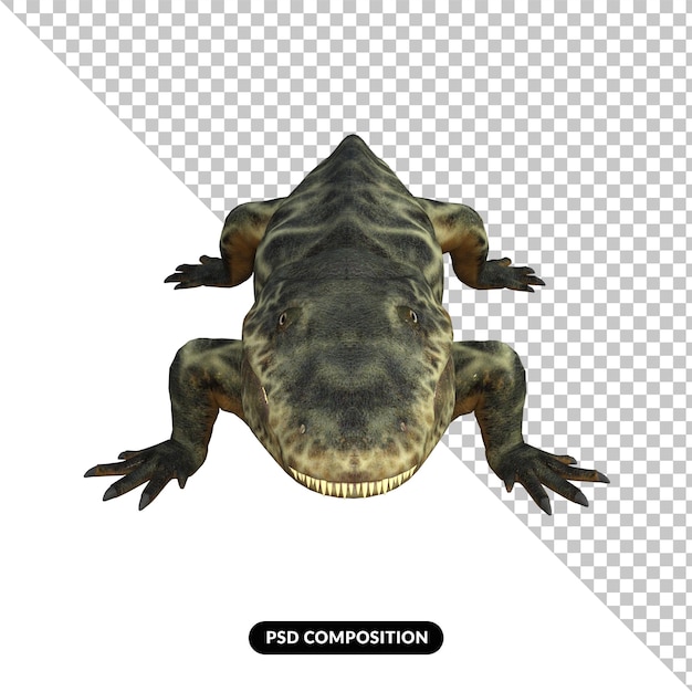 Eryops dinosauro isolato rendering 3d