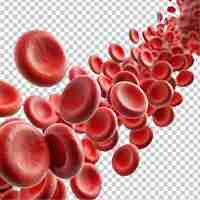 PSD erythrocytes blood cell stream on transparent background