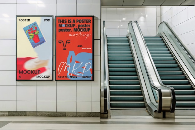 Escalator poster mockup