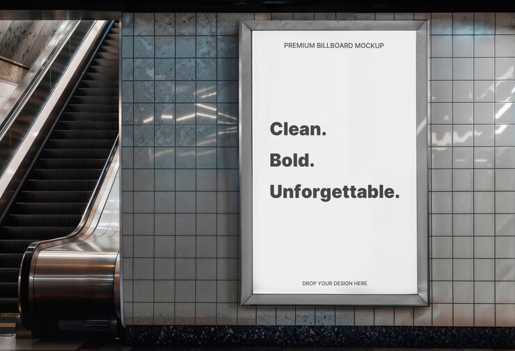 PSD escalator poster mockup