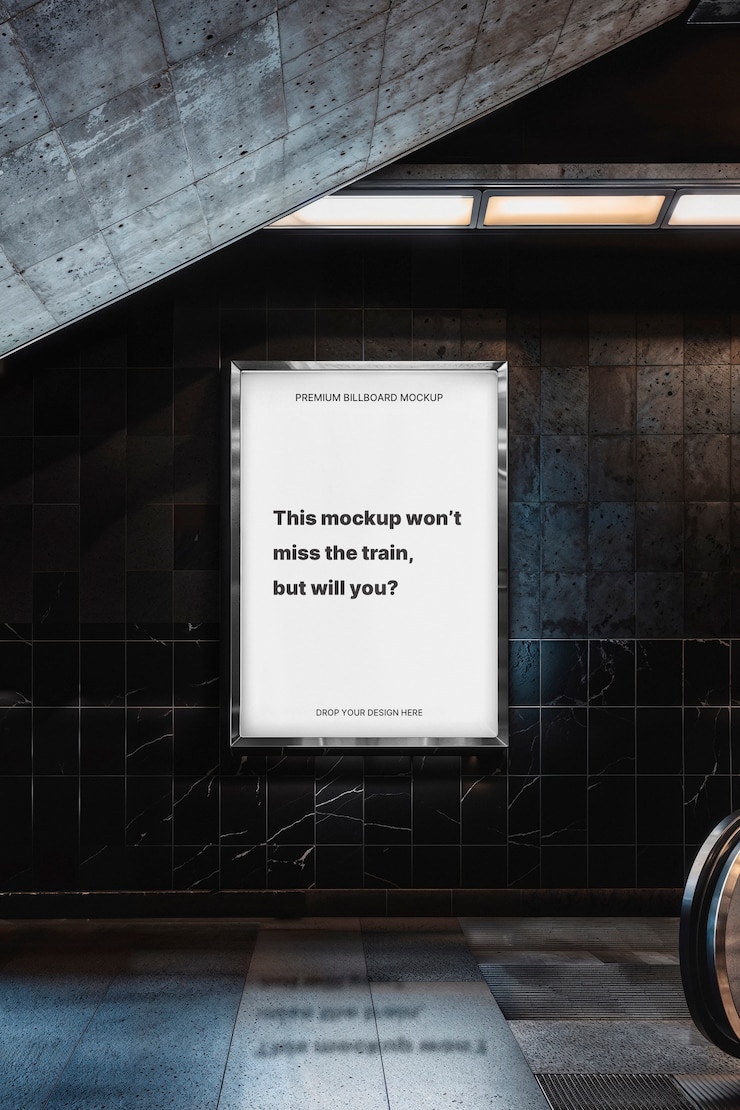 PSD escalator poster mockup