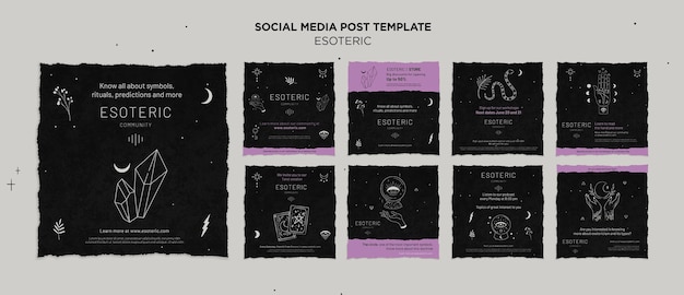 PSD esoteric craft instagram post collection