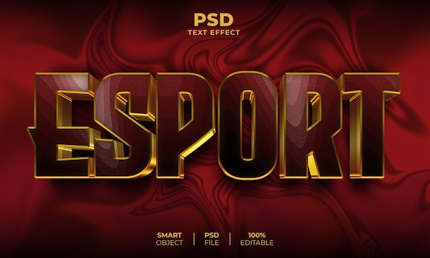 Редактируемый текстовый эффект esport 3d