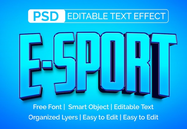 PSD-файл стиля слоя 3D-текстового эффекта Esport