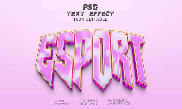 Psd-файл стиля 3d-текстового эффекта esport