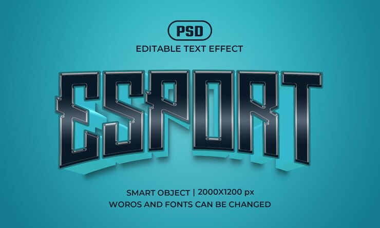 Красочный стиль киберспорта 3d редактируемый текстовый эффект или макет