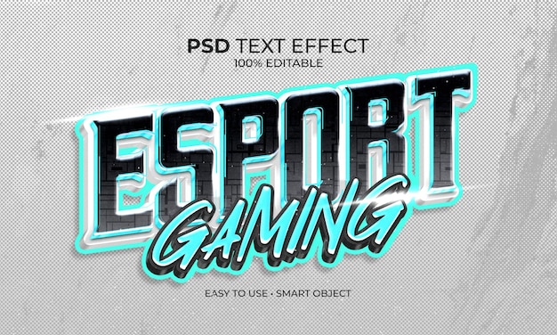 PSD Эффект текста логотипа esport gaming