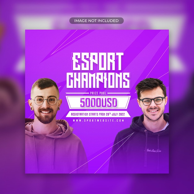 Esport gaming social media e modello di post instagram