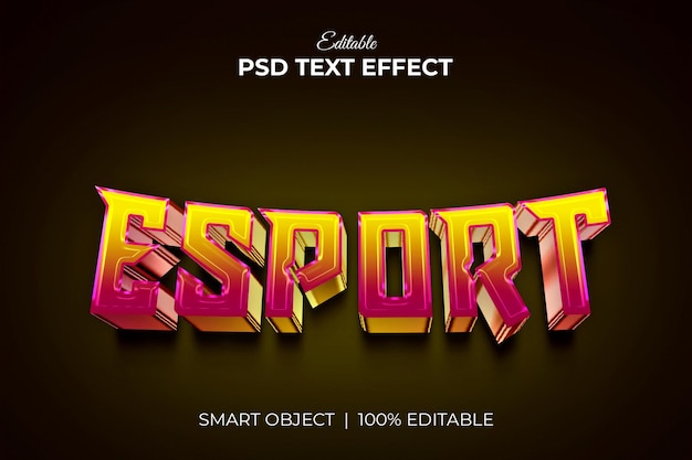 Esport Logo Zespołu Gier 3d Edytowalna Makieta Efektów Tekstowych Premium Psd