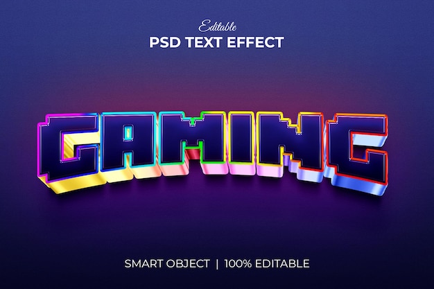 PSD Логотип киберспортивной команды 3d редактируемый макет с текстовым эффектом премиум psd