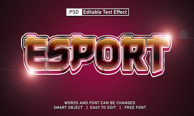 PSD esport text style effect psd editable template