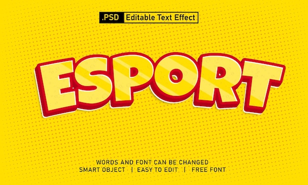 Esport text style effect psd editable template