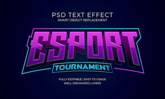 PSD esport tournament logo текст эффект