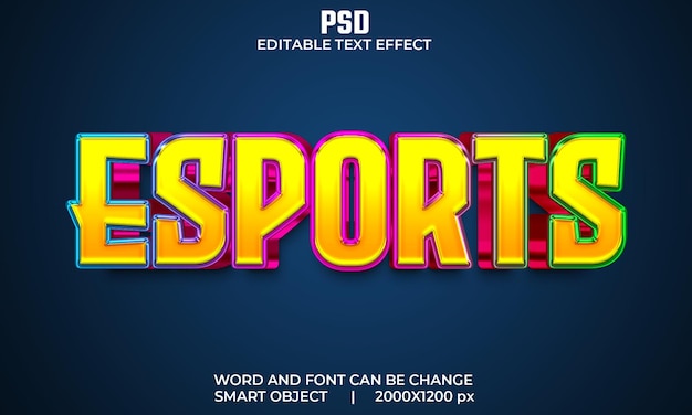 Esports 3d Edytowalny Efekt Tekstowy Premium Psd Z Tłem