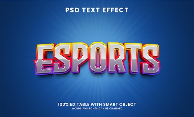 Esports 3d-gamingstijl teksteffectsjabloon