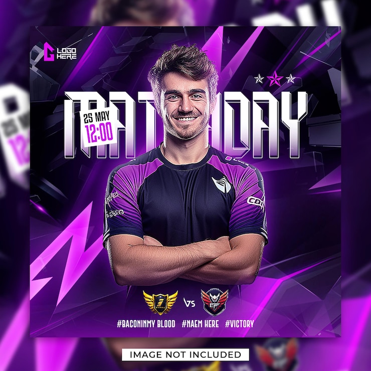 PSD esports match day gaming event social media and flyer template
