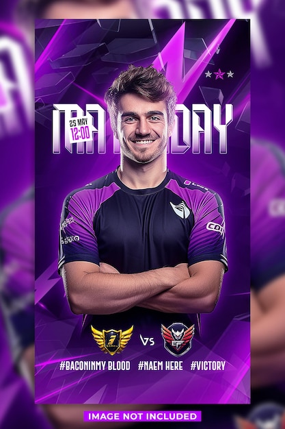 PSD esports match day gaming event social media instagram template