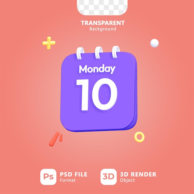 PSD ui 디자인을 위한 필수 3d 캘린더 아이콘