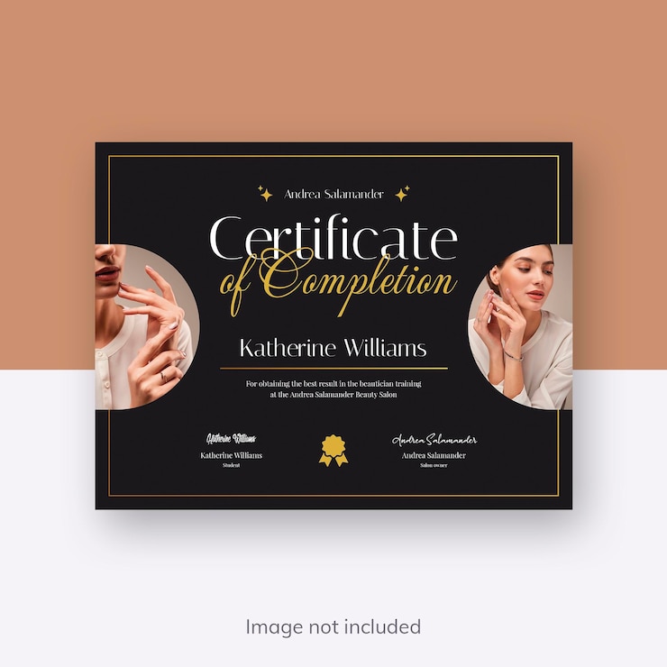 PSD esthetician certificate flyer template for beauty business salon wellness and spa (шедевр для сертификата косметики для салонов красоты, бизнеса и спа-салонов)