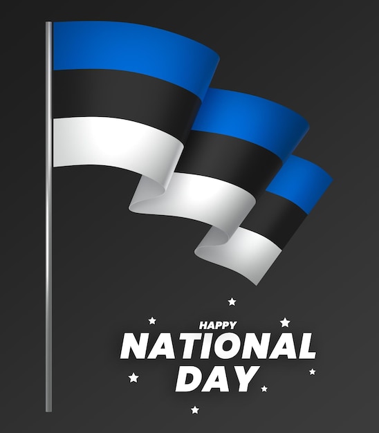 PSD estonia flag element design national independence day banner ribbon psd