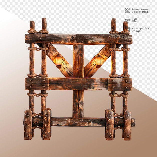 PSD estrutura de madeira elemento 3d composicao wooden structure 3d element composition