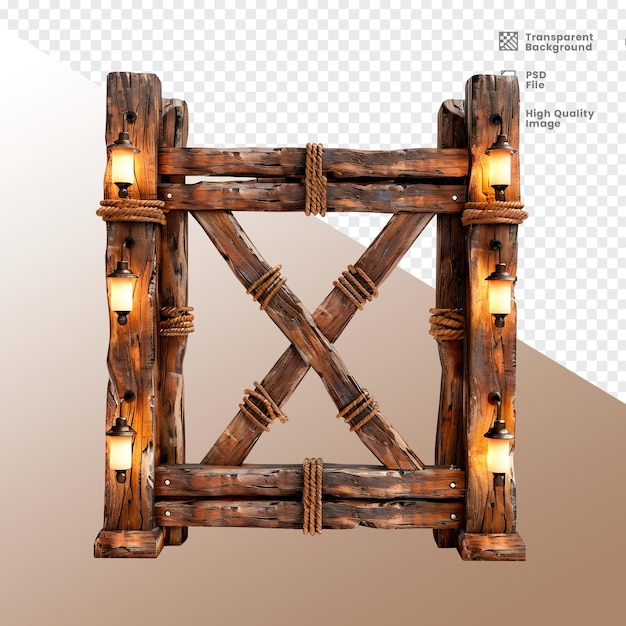 PSD estrutura de madeira elemento 3d composicao wooden structure 3d element composition