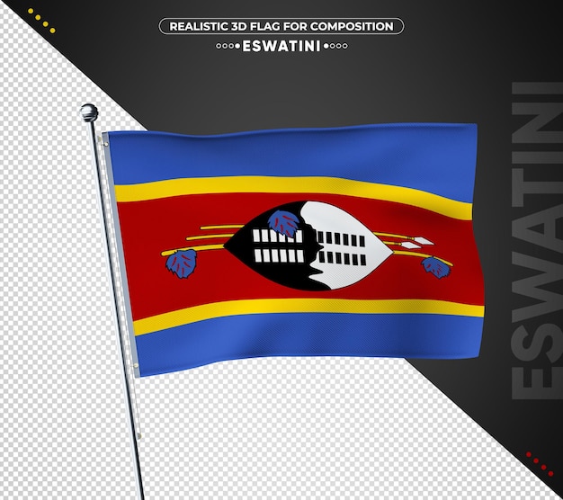 PSD bandiera eswatini con texture realistica