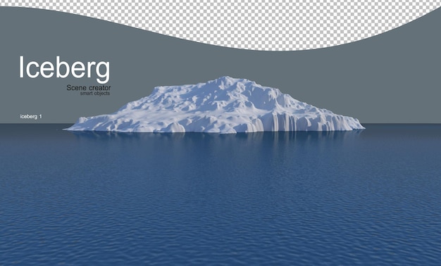 Et isfjell om vinteren som ble fotografert fra mange vinkler
