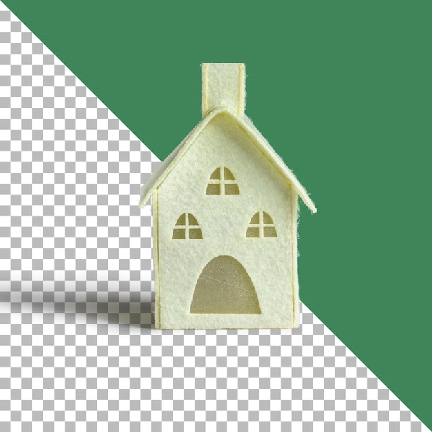Et unikt minihus for juletrepynt isolert