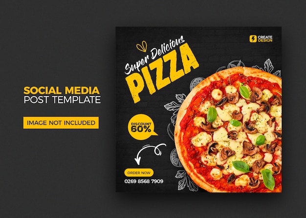 Eten menu en restaurant social media banner post-sjabloon